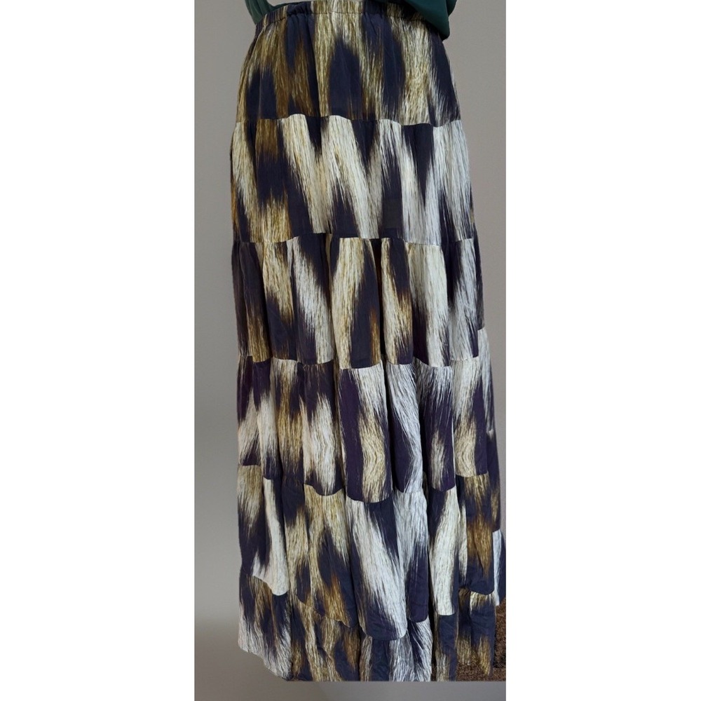 Camilla 'Egyptian Rose' Maxi‎ Silk Tiered Skirt Quiet Chic Luxury
